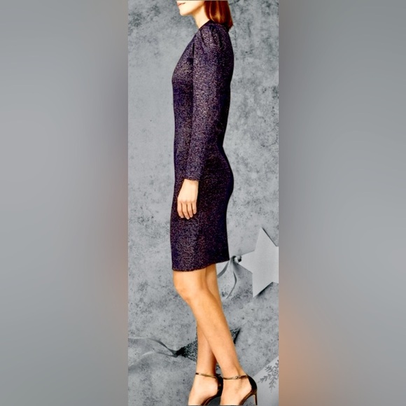 SACHIN & BABI 🦋Sz 2🦋THE REAL REAL🦋AMELIE METALLIC KNIT SWEATER DRESS $315 NEW - Picture 5 of 7